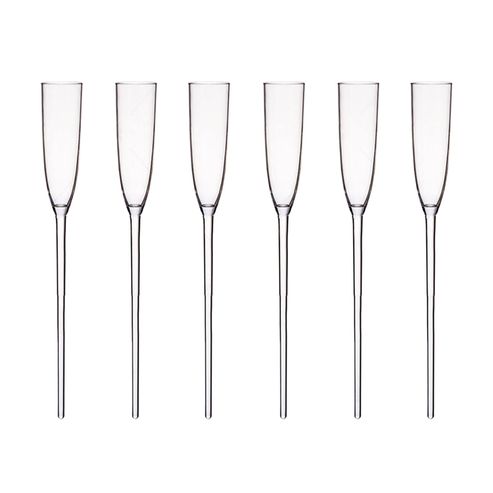 Ongmies Floating Champagne Flutes – Pool Wine Glasses, Acrylic Colorful Transparent Cups for Wedding & Party (Vintage Bouquet Style, Champagne Flutes & Bottle Set)
