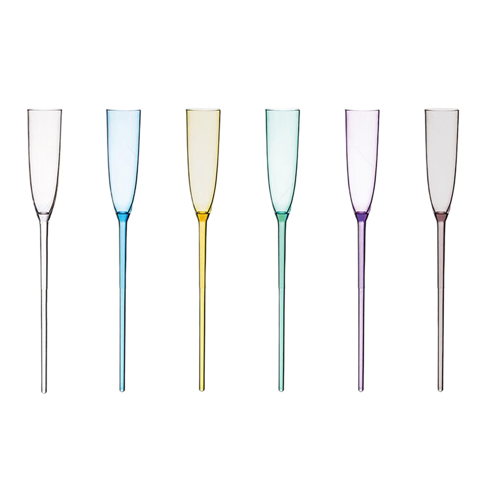 Ongmies Floating Champagne Flutes – Pool Wine Glasses, Acrylic Colorful Transparent Cups for Wedding & Party (Vintage Bouquet Style, Champagne Flutes & Bottle Set)