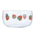 thumbnail image 1 of Ongmies Glass Bowl, 500Ml High Borosilicate Clear Glass Bowl – Cute Strawberry, Watermelon & Orange Print Salad & Dessert Bowl, Salad Dessert Pudding Bowl, 1 of 8