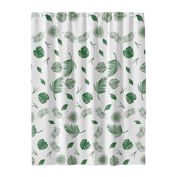 Ongmies Green Floral PEVA Shower Curtain, Waterproof