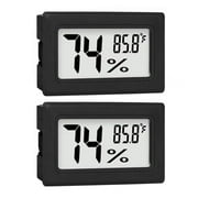 Ongmies Hygrometer Clearance 2 Pack Mini Digital Hygrometer Indoor Outdoor Hygrometer Lcd Temperature Humidity Meter Gauge for Humido Room Decor Black