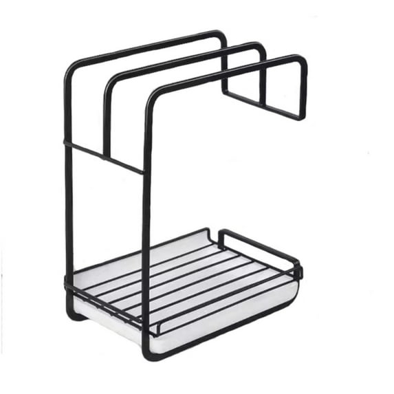 Ongmies Kitchen Rag Organizer & Drying Rack – 2025 New Sponge Holder and Dishcloth Hanger, Black Cloth Rack for Scrubber, Rag, and Brush Storage