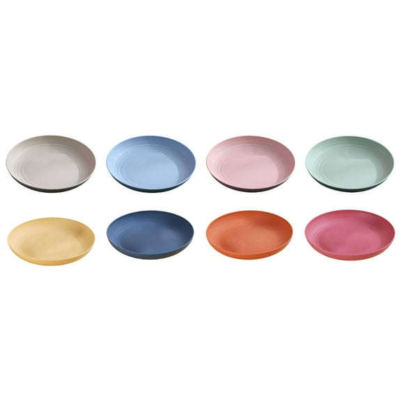 Ongmies Lightweight Reusable Dinner Plates, Plastic, 8 Piece