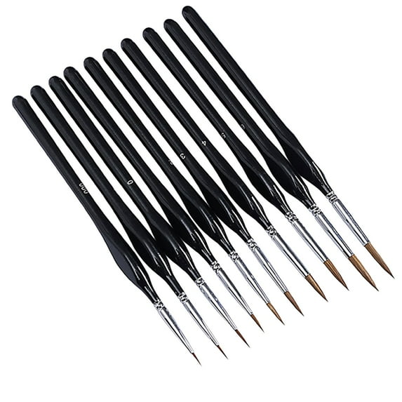 Ongmies Pen Clearance 10Pcs Small Fine Tip Paintbrushes Micro Detail Paint Brush Set Triangular Grip Handles Art Brushes for Acrylic Watercolor Oil Craft Models tools home Black