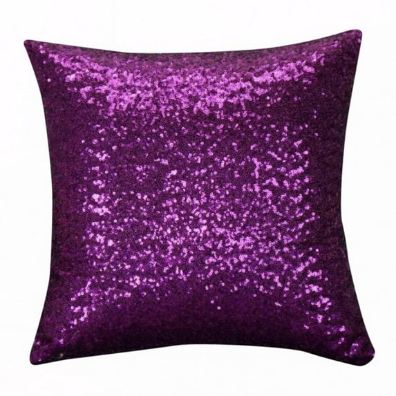 Ongmies Pillows Clearance Solid Color Glitter Sequins Throw Case Cafe Home Decor Cushion Covers Home Purple