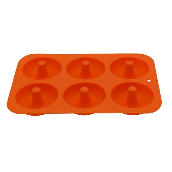 Ongmies Resin Molds Clearance 6-Cavity Silicone Donut Baking Pan Non-Stick Mold Dishwasher Decoration Tools Kitchen Orange