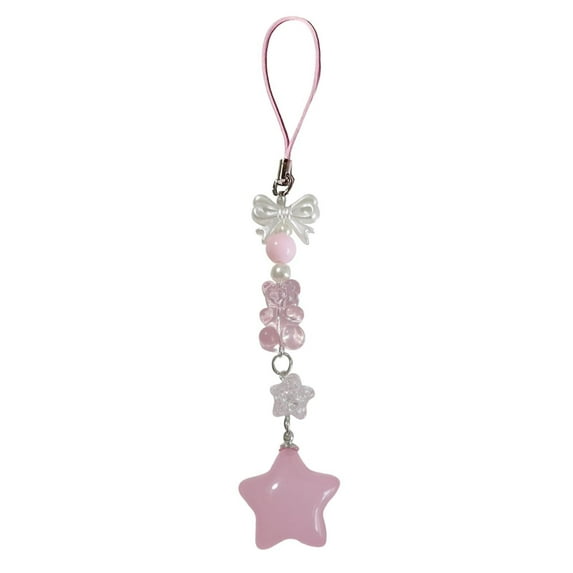 Ongmies Star Cell Phone Charm Cute Star Beaded Camera Charm Beautiful Cell Phone Charm Camera Wrist Strap Chain Lanyard Cell Phone Bag Accessories Keychain Camera Charm Decoration