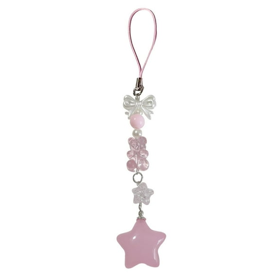 Ongmies Star Cell Phone Charm Cute Star Beaded Camera Charm Beautiful Cell Phone Charm Camera Wrist Strap Chain Lanyard Cell Phone Bag Accessories Keychain Camera Charm Decoration