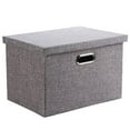 thumbnail image 1 of Clearance! Ongmies Storage Bag Clearance Storage Box Collapsible Linen Fabric Clothing Basket Bins Toy Box Organizer Home Decor Grey on Sale, 1 of 6