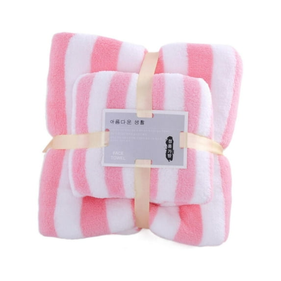 fuxicheng Towel Clearance Soft Towel Set 1 Bath Towels1 Hand Towels Super Soft Family Microfiber Bath Towel Set Microfiber Coral Velvet Highly Absorbent Towel for Bath Fitness Bathroom Home Pink