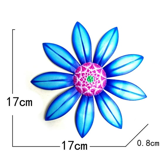 Ongmies Wall Decor Clearance on Sale Sunflower Metal Flowers Wall Decor Metal Wall Art Decorations Hanging Room Decor Blue