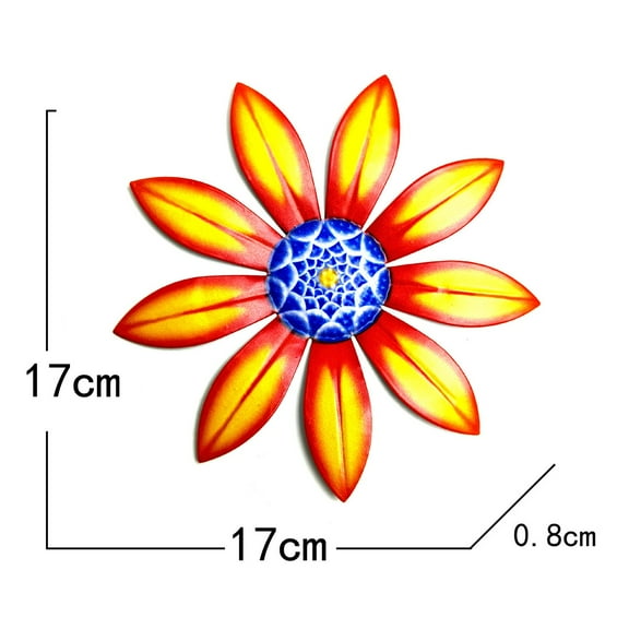 Ongmies Wall Decor Clearance on Sale Sunflower Metal Flowers Wall Decor Metal Wall Art Decorations Hanging Room Decor Orange