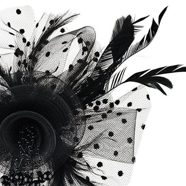 Ongmies Wedding Hat Clearance Women Flower Mesh Ribbons Feathers