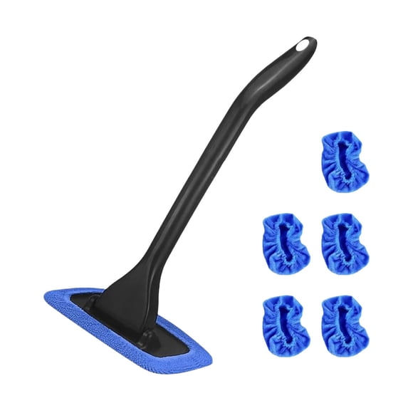 Ongmies Windshield Cleaning Wand, Windshield Cleaner Tool – Auto Window Cleaning Wand with 5 Reusable Cloths for Car Interior & Exterior Cleaning, Auto Window Cleaner