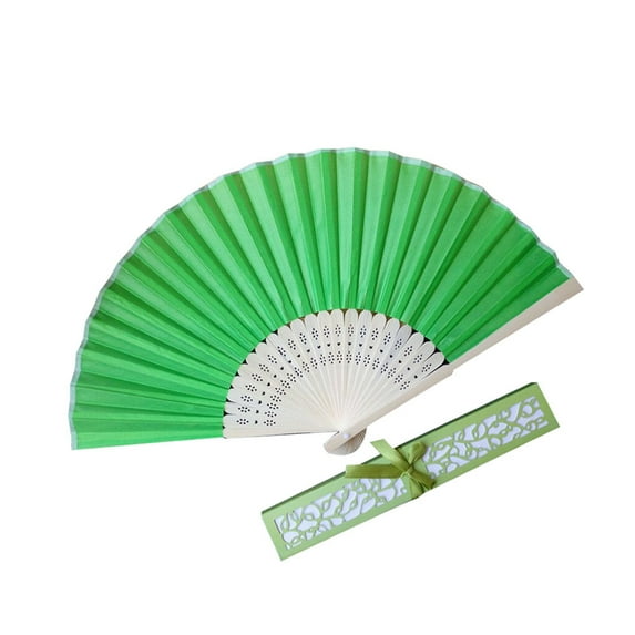 Ongmies tool Bag Clearance Stunning Silk Fans with Gift Box Wedding Favours Beach Party tools home Green