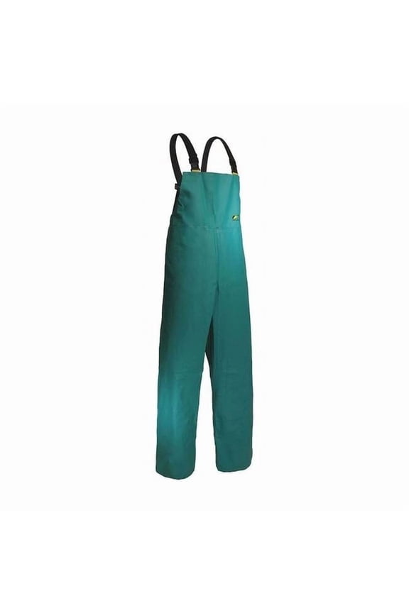 Chemtex Bib Overall Large, PVC/Nylon Polyester, 30" Inseam, 50 in Waist, 0.42 mm Thickness, Green