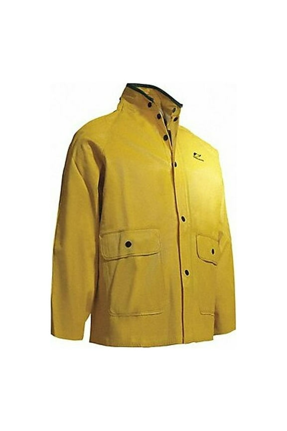 Collared Rain Jacket,Yelw,Ribbed PVC,2XL 7603200