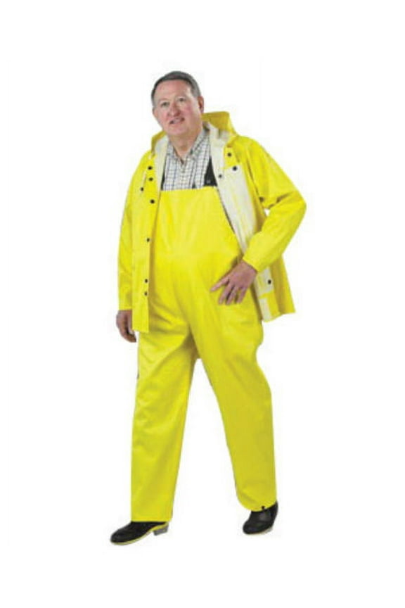 Onguard Industries 3X Yellow Webtex PVC And Non Woven Polyester Rain Bib Overalls With Snap Fly Front Closure