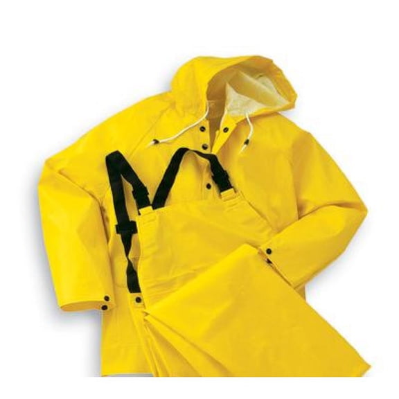 Onguard Industries Medium Yellow Webtex PVC And Non Woven Polyester Rain Bib Overalls With Snap Fly Front Closure