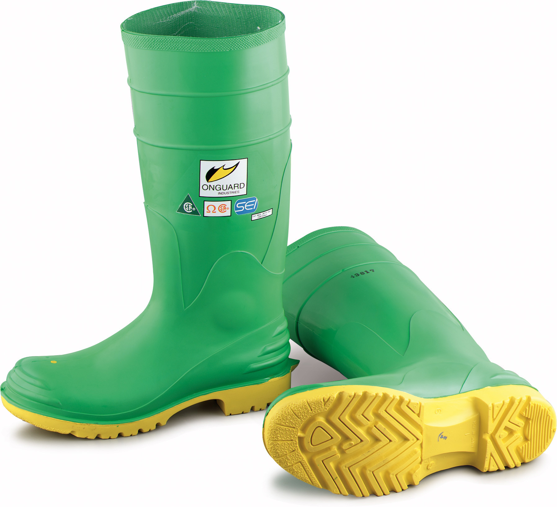 Onguard Industries Size 11 Hazmax Green 16'' PVC Knee Boots With Ultragrip Sipe Outsole, Steel Toe And Removable Insole