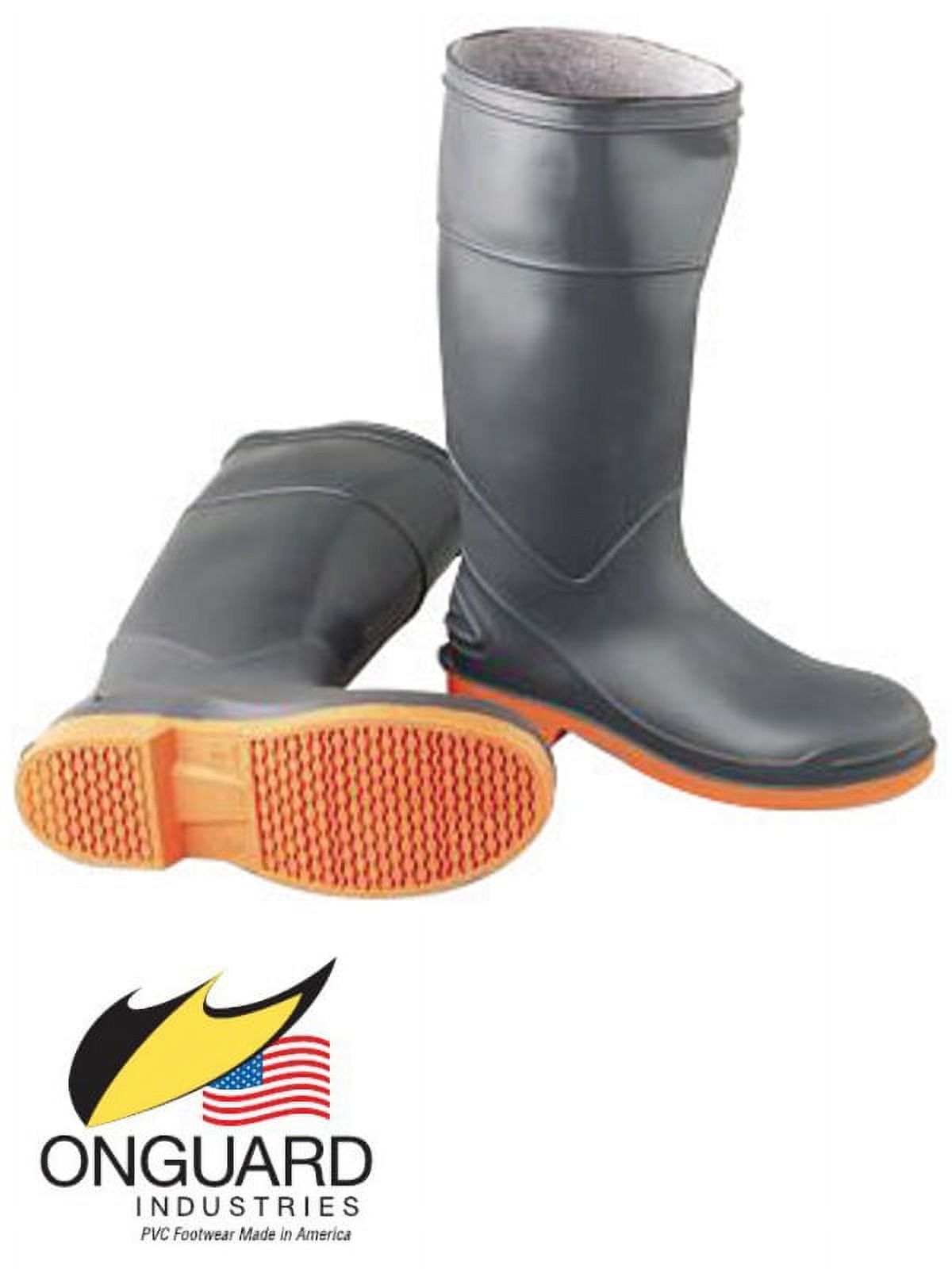 Onguard Industries Size 7 SureFlex Gray 16'' PVC Resistant Knee Boots With Safety-Loc Orange Outsole, Steel Toe And Removable Insole - image 1 of 1