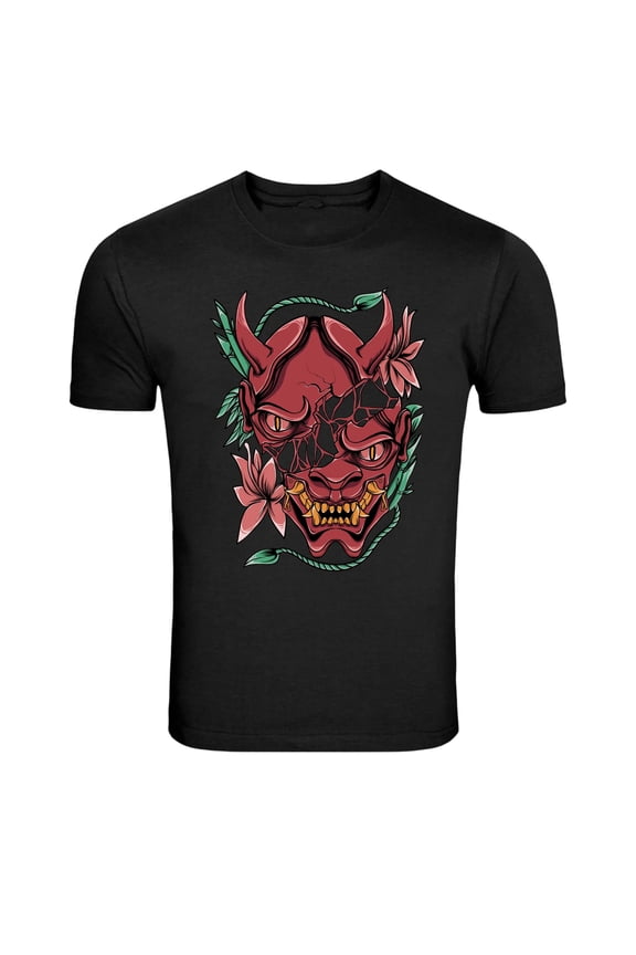 Oni Demon Mask Japanese Horror Graphic T-Shirt