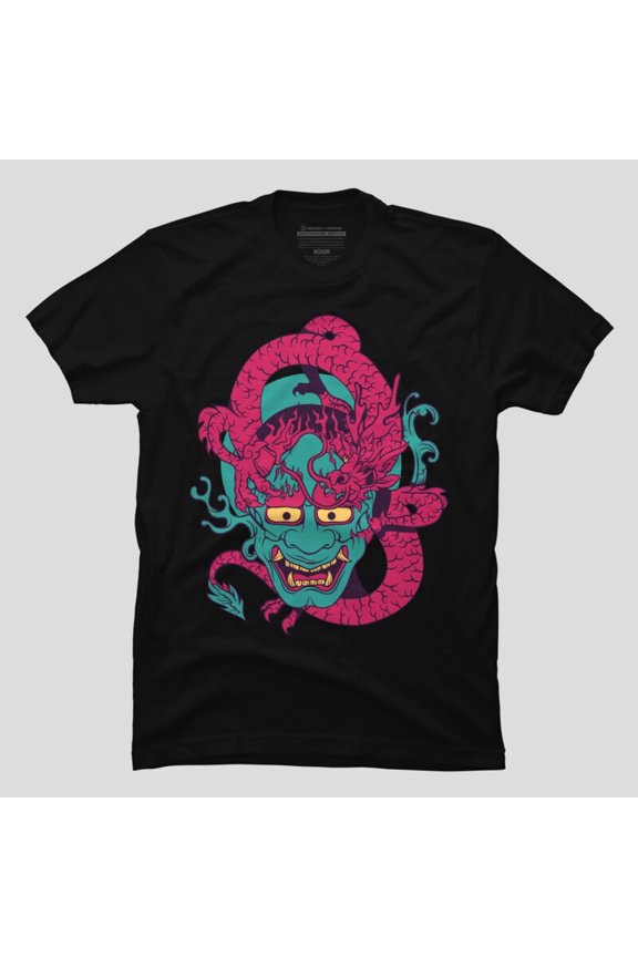 Oni Mask Warrior Spirit Japanese Devil Face Retro Graphic K12310 Unisex T-Shirt – Extended Sizes Up to 5XL