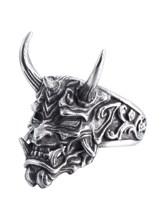 Oni Ring Cool Chunky Jewelry Japanese Oni Rings Devil Demonic Onimusha Rings for Men (9)