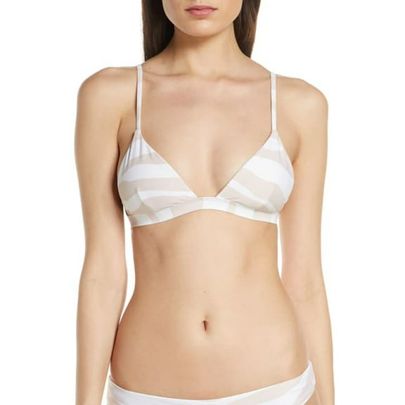 Onia Danni Textured Triangle Bikini Top, Whisper Pink, Large