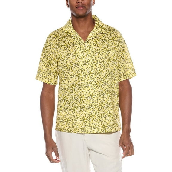 Onia mens  Air Convertible Linen-Blend Vacation Shirt, s, Yellow