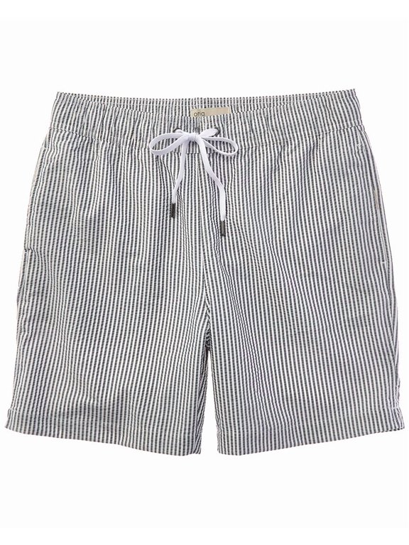 mens Classic Seersucker Swim Short, l, Blue
