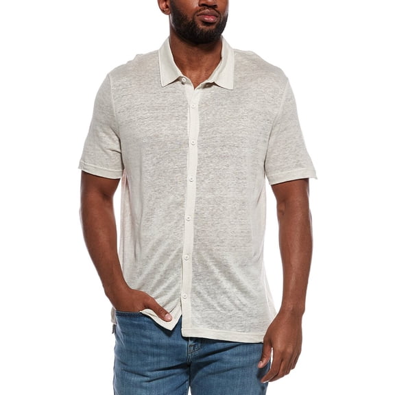Onia mens Dylan Linen Shirt, m, Gray