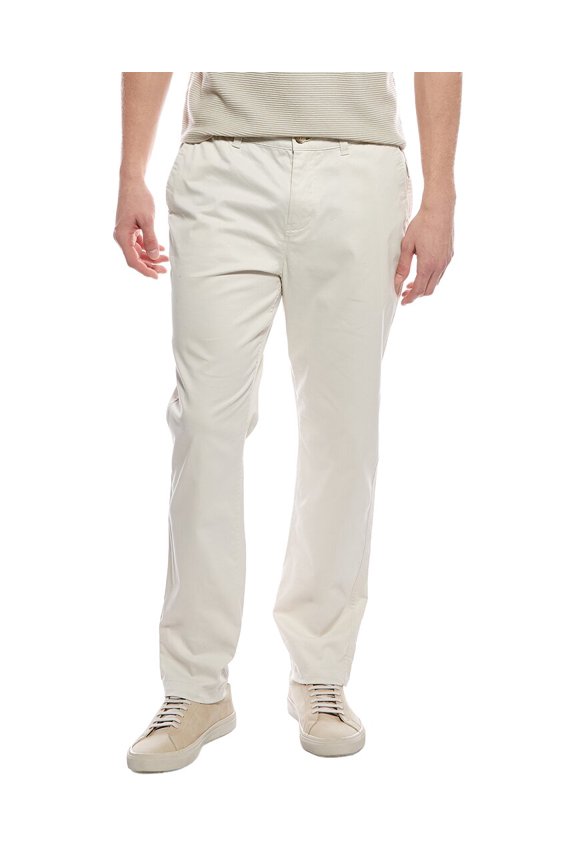 mens Flat Front Stretch Chino, 34, Gray