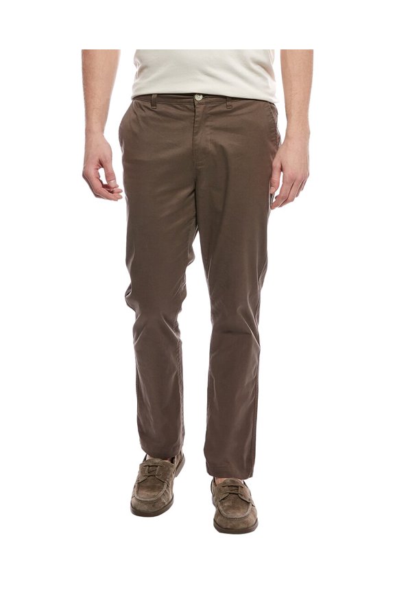 mens Flat Front Stretch Chino, 36, Red