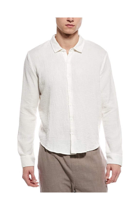mens Gauze Shirt, m, White