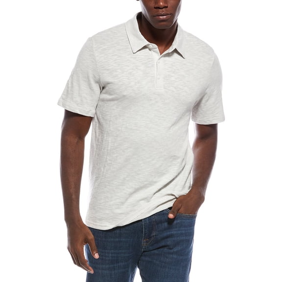 Onia mens  Heavyweight Slub Polo Shirt, XL, White