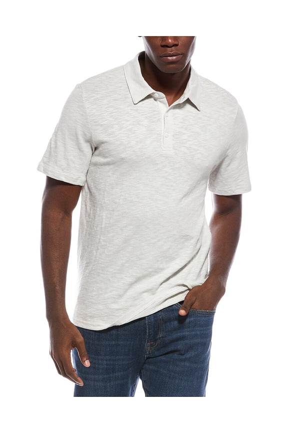 mens Heavyweight Slub Polo Shirt, XL, White