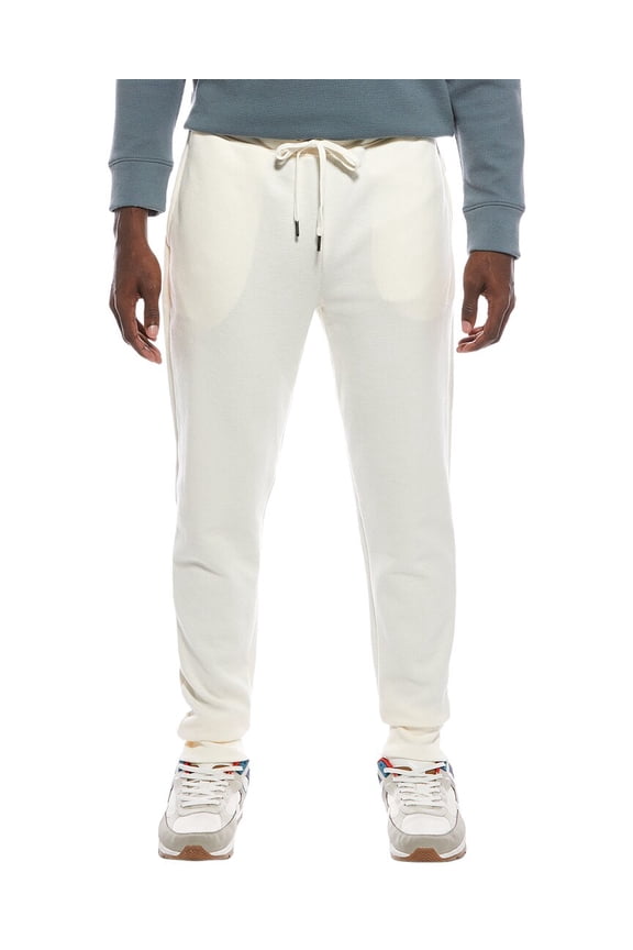 mens Heavyweight Waffle Jogger, l, White