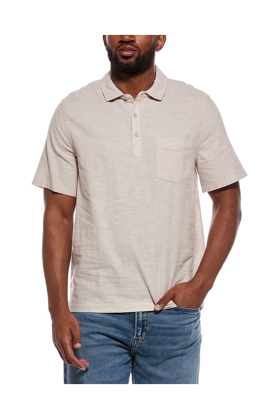 mens Josh Linen-Blend Shirt, m, Tan