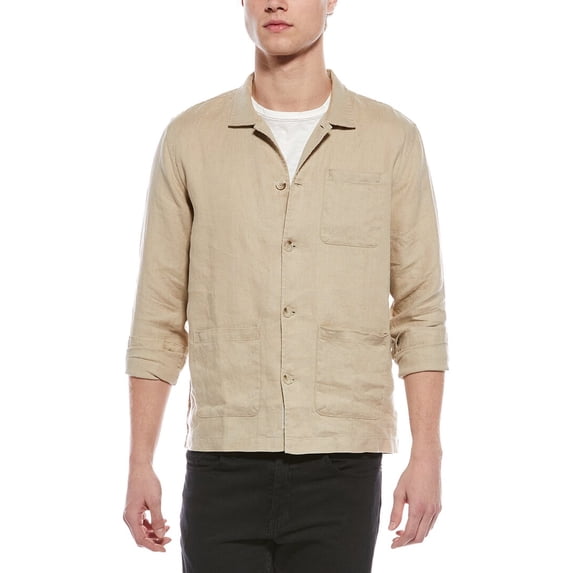 Onia mens Linen Overshirt, m, Brown
