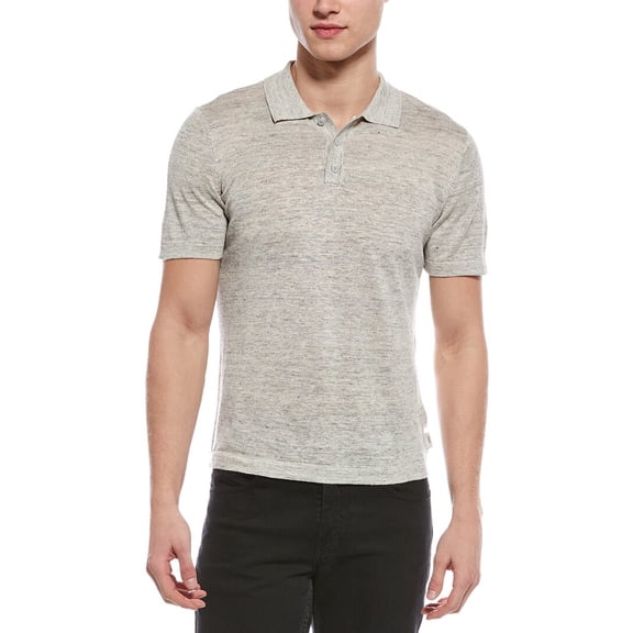 Onia mens  Linen Polo Sweater, l, Gray