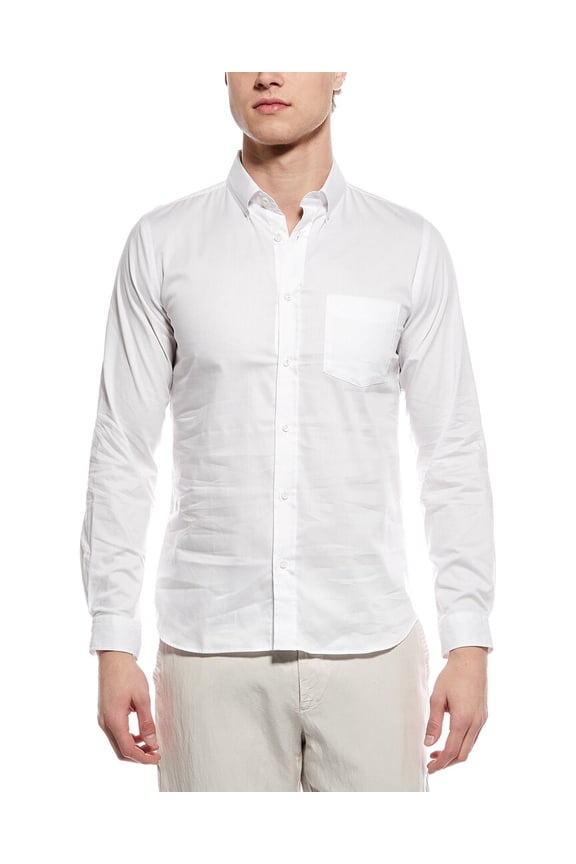 mens Oxford Button Down Shirt, XL, White