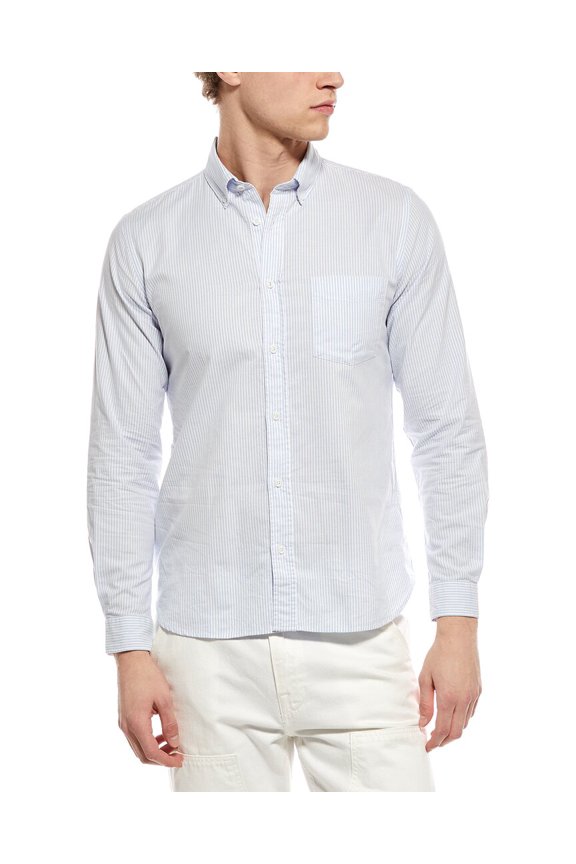 mens Oxford Button Down Shirt, m, Blue