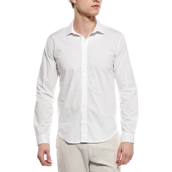 Onia mens Poplin Button Down Shirt, XXL, White