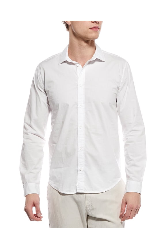 mens Poplin Button Down Shirt, m, White