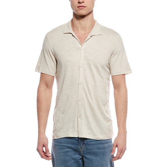 Onia mens Slub Button-Up Shirt, m, Gray