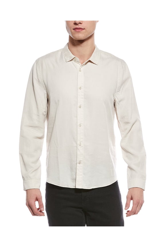 mens Solid Shirt, l, Gray