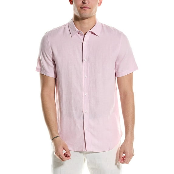 Onia mens Standard Linen-Blend Shirt, XL, Pink