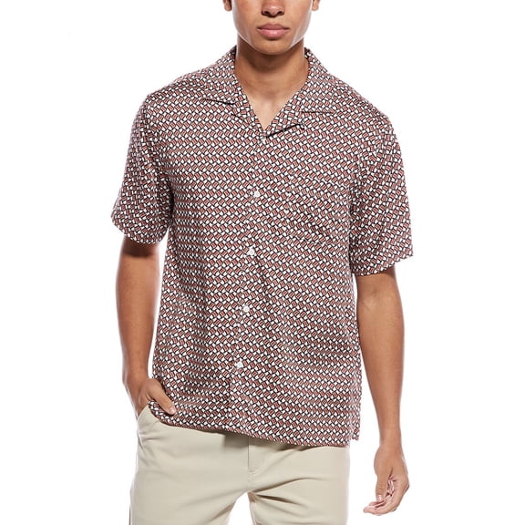 Onia mens  Vacation Shirt, s, Brown Multi
