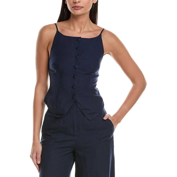 Onia womens  Air Linen-Blend High Neck Top, 2